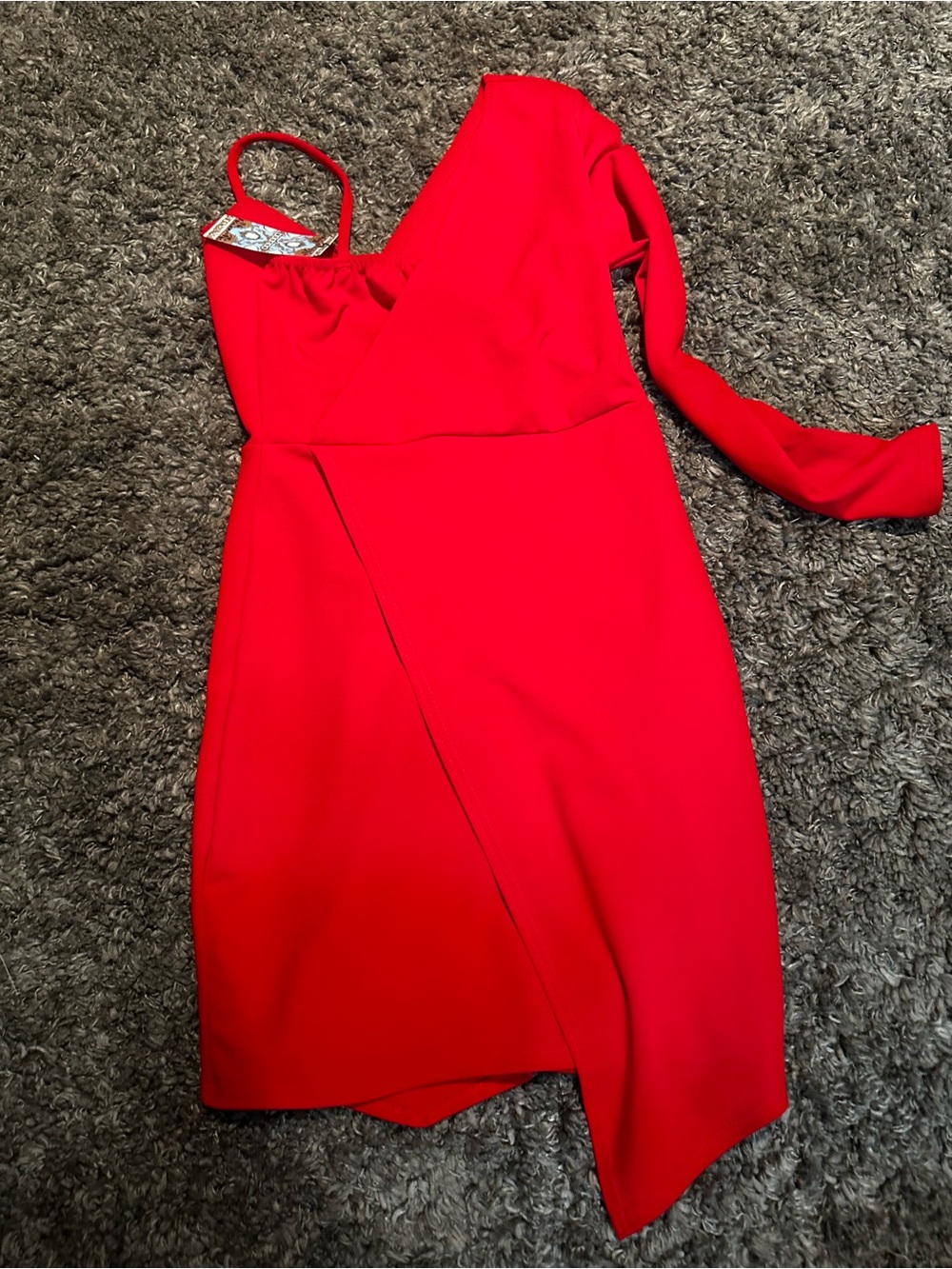 Red Asymmetric One-Shoulder Women’s Dress SM